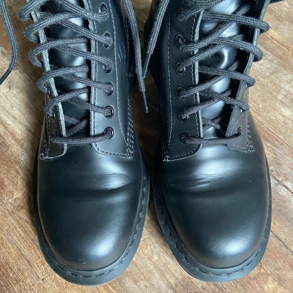 Dr Martens 1460 Black Mono Lace-Up Leather Boots - Picture 10 of 10